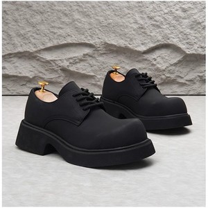 Zapatos Casuales de Hombre Negros con Suela Gruesa, Parte Superior de Cuero Genuino, que Aumentan la Altura, para Todas las Temporadas, Tendencia de Moda para Exteriores - Product Image 4