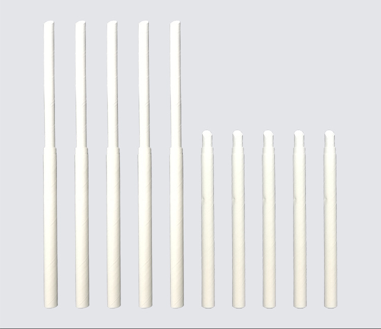 Compostable Anti Soft 12x150mm Combined Drainage Packing Paper Telescopic Straw for Milk Yogurt