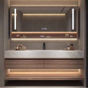 Meuble de salle de bain moderne et minimaliste avec lavabo intelligent intégré - Product Image 3