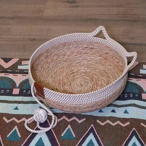 Rattan Cat Bed Woven Pet Bed All Seasons Minimalist Style Cat Supplies With Cushion For Indoor Cats - Product Image 2
