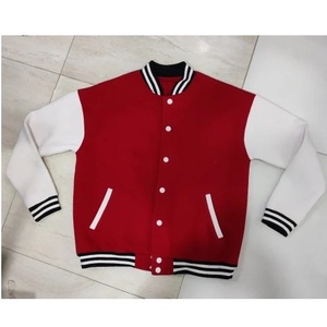 Indian Exporter Varsity Cotton <b>Fleece</b> <b>Jacket</b> Unisex College Style Letterman <b>Jacket</b> with Ribbed Cuffs Casual Wear For Sale - Product Image 1