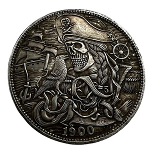 Moneta Commemorativa 3D con Rilievo, Teschio di Pirata, Capitano <span class=keywords><strong>Jack</strong></span> Sparrow dei Caraibi, Dollaro Americano Personalizzato - Product Image 2