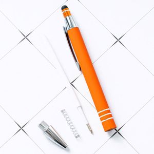 Stylo à bille portable personnalisé 2-en-1 avec stylet rétractable, encre noire, en plastique, pour écrans tactiles, pointe de 1,0 mm - Product Image 4