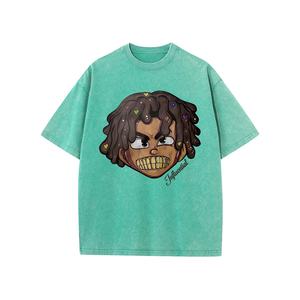Camiseta Retro de algodón puro 100% lavado con ácido para hombre, camiseta de calle de secado rápido, manga corta de gran tamaño, Hip Hop, Fitness, directo largo - Product Image 6