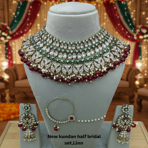 Luxury Copper Vintage Rhodium Plated Zircon Choker Necklace Set Earrings Maang Tikka Ethnic <b>Indian</b> Wedding Engagement Bridal - Product Image 3