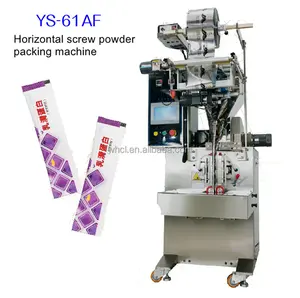 Factory VFFS Protein Chilly Curry Collagen Custard Powder Sachet Packing Packaging Machine with Auger Filling