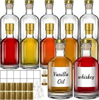 Bouteilles de vin et de liqueur hermétiques à fond épais et lourd de 100 ml, 200 ml, 250 ml, 375 ml, 500 ml, 750 ml, 1000 ml, 375 ml pour boissons, whisky, huile, vinaigre