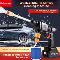 Pistolet à eau haute pression sans fil 9999W, lave-auto à batterie lithium, machine de nettoyage multifonctionnelle portable pour la maison, outil 10m