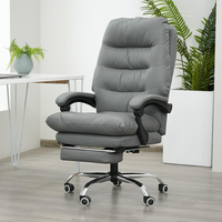Chaise de bureau exécutive contemporaine en cuir, réglable, pour usage domestique ou professionnel, pour les utilisateurs d'ordinateurs ou de canapés, pivotante, confortable, en bois