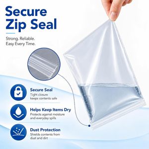 Bolsas de plástico con cierre hermético, paquete de 200, 4 tamaños, 2 milésimas de pulgada de grosor, resellables, para joyería, juguetes, viajes - Product Image 3