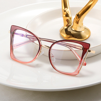 MS 82167 2024 Nuevas Gafas de Mujer con Marco de Mariposa TR90+Metal, Gafas Ópticas con Protección Anti-Luz Azul, Diseño Colorido Personalizado