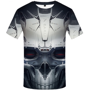 Camiseta Divertida de Rock Casual con Estampado de Llamas 3D de <span class=keywords><strong>Terror</strong></span> para Hombre, Talla Grande, Transpirable, de Punto, de Manga Corta - Product Image 3