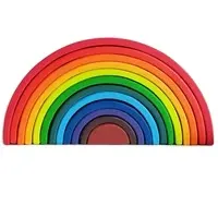 Giocattoli educativi impilabili in legno naturale per bambini grandi blocchi arcobaleno 12 pezzi per bambini