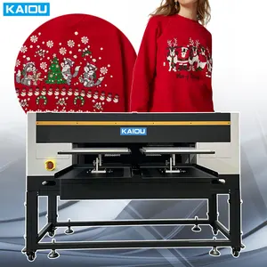 KAIOU-máquina de impresión Digital DTG con 3 cabezales I3200 y 2 plataformas para materiales Caton, alta calidad, el mejor precio, novedad de 2023