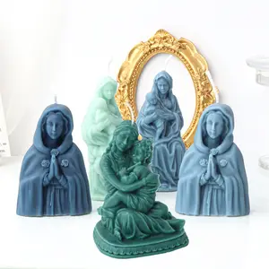 Katholische Kerzen form Mary Madonna & Kind Aroma Seifen werkzeug DIY Herstellung Rose Jungfrau Maria Göttin Kerze Gips Statue Religiöse Deko