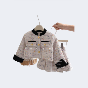 2025 Winter Freizeitkleidung-Set für Mädchen Kleinkinder Kurze Verdickte Jacke + Plissierter Rock 2-Teiliges Kinderoutfit für 2-7 Jahre - Product Image 6