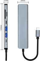 Hub USB 3.0 C 7-in-1 TF/SD 2.0 4K/30Hz Aluminium Alloy Adapter untuk MacBook Pro & Laptop Windows, Stok Tersedia