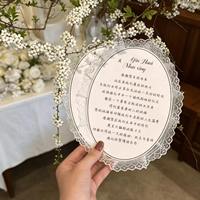 Invitación de Boda Romántica Personalizada con Encaje Transparente, Invitaciones de Boda Hechas a Mano de Lujo con Borde de Encaje, Tarjetas de Compromiso