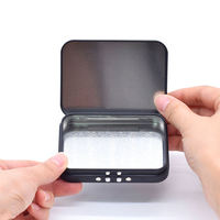 Caja de Metal Rectangular Pequeña Personalizada al por Mayor, de Aluminio y Acero Inoxidable, con Bisagras, Vacía, para Empacar Chocolates