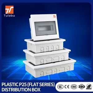 9-ways Embedded ABS Distribution Box With Breaker Protection Plastic Installation Distribution Board