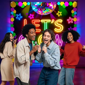 Accesorios para Cabina <span class=keywords><strong>de</strong></span> Fotos <span class=keywords><strong>de</strong></span> Fiesta que Brillan en la Oscuridad, Tela con Letras <span class=keywords><strong>de</strong></span> Neón 'Let's Glow', Fondo para Decoración <span class=keywords><strong>de</strong></span> Fiesta <span class=keywords><strong>de</strong></span> <span class=keywords><strong>Cumpleaños</strong></span> Neón - Product Image 4