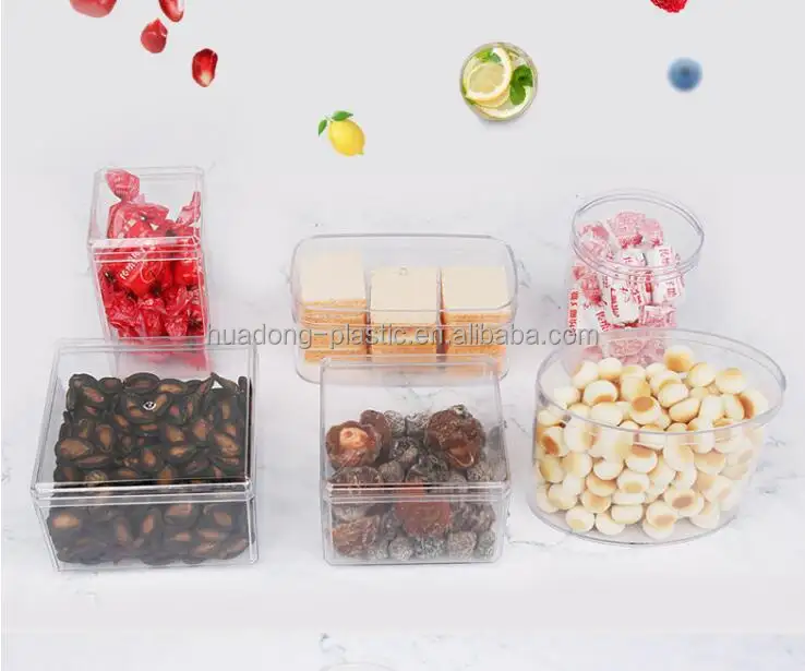 क्वानझोउ साफ़ प्लास्टिक बॉक्स कैंडी डिब्बे थोक पीएस खाद्य कंटेनर सेट