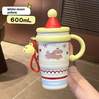 Nouvelle Tasse Thermos Portable en Acier Inoxydable Grande Capacité à Poignée Dessin Animé Ice Bully, Design Attrayant pour Voyage