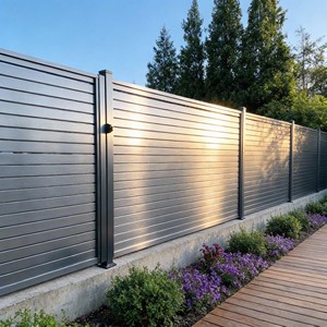 Paneles <span class=keywords><strong>de</strong></span> Cerca <span class=keywords><strong>de</strong></span> Jardín <span class=keywords><strong>de</strong></span> Aluminio Negro, Diseño Moderno <span class=keywords><strong>de</strong></span> <span class=keywords><strong>Listones</strong></span> Horizontales, Cercado <span class=keywords><strong>de</strong></span> Privacidad con Fijación Oculta con Tornillos - Product Image 5
