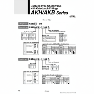 Clapet anti-retour SMC Pneumatics AKH12-00 - Product Image 1