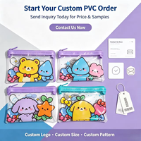 Bolsas Impermeables de PVC con Cierre de Cremallera y Diseño de Dibujos Animados Personalizadas, para Audífonos, Lápices Labiales y Otros Artículos Pequeños