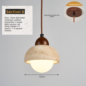 <span class=keywords><strong>Lampadario</strong></span> in Travertino Giallo Stile Wabi-Sabi per Soggiorno, Sala da Pranzo, Hotel, B&B - Design a Filo di Pesca, Garanzia di 3 Anni - Product Image 6