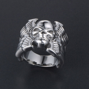 Skull <b>Ring</b> Men's Titanium Steel Skeleton Punk Style Jewelry Gift SA421 - Product Image 3