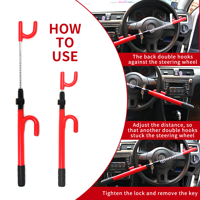 X-Racing SWL-00016 Heavy Duty Anti-Theft Steering Wheel Lock for Car SUV Truck