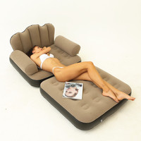 Canapé-lit gonflable pliable 2-en-1 de luxe léger et facile à utiliser avec PVC écologique pour usage extérieur