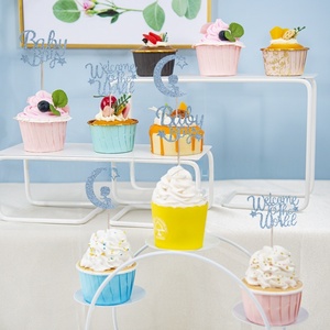 Decorazione della cima della <span class=keywords><strong>torta</strong></span> dell'alzabandiera della <span class=keywords><strong>torta</strong></span> a forma di luna del Cupcake di benvenuto del neonato e della bambina <span class=keywords><strong>per</strong></span> la celebrazione del bambino - Product Image 6