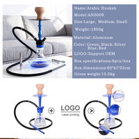 Chicha arabe de luxe personnalisée, grand ensemble de chicha en aluminium avec accessoires, design durable pour fumer la chicha