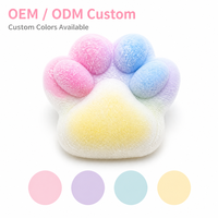 Jouets Squishy en forme de patte de chat, doux et moelleux, à récupération lente, couleurs macaron pastel rose, bleu, lavande, pour décoration de chambre