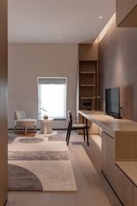 Ensemble de meubles de chambre d'hôtel de luxe, meuble TV en bois, meuble TV de luxe avec cheminée, meuble TV noir - Product Image 4