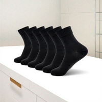 Chaussettes unisexes élégantes et classiques pour hommes, en laine mérinos noire, en coton, style tricoté, avec logo personnalisé et motif imprimé décontracté