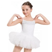 Tenue de danse classique pour la formation en ballet, jupes en tulle à 4 couches, costumes de danse en maille pour enfants, justaucorps de ballet pour filles avec robe tutu