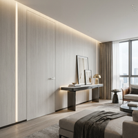 Porte de chambre de style nordique moderne, insonorisation professionnelle 55 dB, imperméable, résistante à l'humidité, porte intérieure en bois clair pour la maison