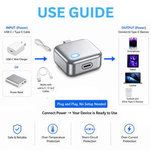 Adaptateur USB-C 140W à arrêt automatique avec interprêtation physique de l'écartement physique, <span class=keywords><strong>chargeur</strong></span> de nuit sécurisé pour <span class=keywords><strong>iPhone</strong></span> et MacBook - Product Image 2