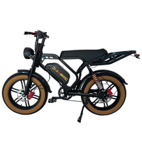 Vélo de montagne électrique à pneus larges 20 pouces, batterie lithium-ion 48V, moteur sans balais 1000W, vélo électrique tout-terrain pour adultes, deux roues