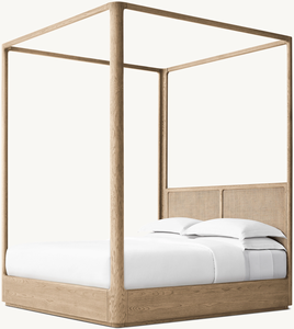 Hand Made Modern Natural Solid Wood Headboard Luxury Royal <strong>Queen</strong> <strong>Bed</strong> <strong>Frame</strong> <strong>Canopy</strong> - Product Image 6