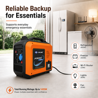 JIALING JHR3600Sie 3,3kW Leiser Benzin-Inverter-Generator mit Elektrostart, 55dB, 5,0L Tank, Geräuscharm für Camping und Notstromversorgung zu Hause