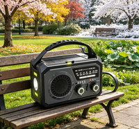 16000mAh Tragbares Solar-Handkurbel-Notfallradio AM FM WB Internet-Wetterempfänger LED-Taschenlampe SOS-Funktion