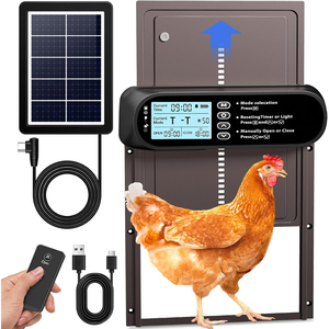 Modern Automatic Chicken Coop <b>Door</b> Aluminum Electric <b>Door</b> Opener LCD Screen Timer Light <b>Sensor</b> Remote Control 4 Working Modes - Product Image 1