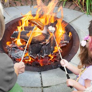 Kính thiên văn BBQ ngã ba <span class=keywords><strong>Marshmallow</strong></span> rang Gậy xiên thịt nướng Hot Dog dĩa sores xiên cắm trại dụng cụ nấu nướng 34 inch - Product Image 4