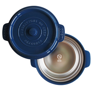 Plastic Lunch Box Pot Shaped Bento Box Round <b>Red</b> And Blue With Lid <b>Microwave</b> Safe Stainless Steel Container For All - Product Image 3
