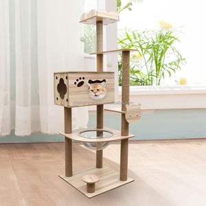 Arbre à chat multifonction pas cher, grand arbre à chat en bois avec plateforme multi-niveaux - Product Image 3